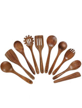 10pcs Wooden Cooking Utensil Set, Boxwood Kitchen Tools Set, Suitable For Non-Stick Pans & Cookware, Includes Spoons & Spatulas, Sturdy, Lightweight, Heat Resistant