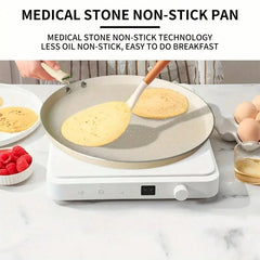 1pc Cream-White Pancake Aluminum Pan, Suitable For Breakfast, Gas And Induction Cooktop, Omelette & Crepe Maker
