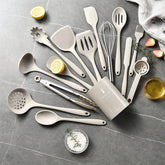 15pcs/Set Non-Stick Silicone Cookware Set, Heat Resistant Cooking Utensils Including Spatula, Ladle, High Temperature Silicone Kitchen Tools