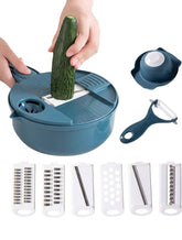 12 In 1 Multi-Functional Vegetable Chopper Carrots Potatoes Manually Cut Shred Slicer Radish Grater Kitchen Tools Vegetable Cutter For Hotel/Commercial Eid Al-Adha Mubarak