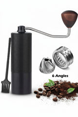 1pc Manual Coffee Grinder, 20g Capacity, CNC Stainless Steel Conical Burr, 12 Adjustable Grind Settings, Walnut Wood Handle, Suitable For French Press, Drip Coffee, Espresso, Great For Travel/Camping/Home Use, Back To School Essential