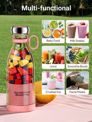 Electric Juicer,Portable Blender Juicer,Personal Size Blender Smoothies And Shakes,Mini Blender USB Rechargeable,Handheld Blender Sports,Strong Wall-Breaking & Waterproof For Travel And Home,350ML