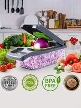 Vegetable Chopper With Container | Cheese Grater, Salad, Slicer, Shredder For Cabbage, French Fry Cutter Stainless Steel Suitable For Vegetables, Onions, Potatoes, Fruits, Manual Cooking Tools, Kitchen Gadgets, Party, Birthday Kitchen Supplies