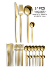 24pcs Stainless Steel Hotel Flatware Set, Includes Forks, Spoons, And Tea Spoons
