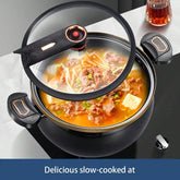 1pc Multi-Functional Soup Pot, Drum-Shaped Large Capacity Cooking Pot, Large Capacity Non-Stick Pot, Suitable For Cooking And Stewing, Applicable To Induction Cooker And Gas Stove, Multi-Functional Large Capacity Braising Pot For Home Use