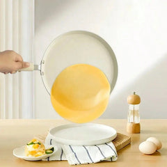1pc Cream-White Pancake Aluminum Pan, Suitable For Breakfast, Gas And Induction Cooktop, Omelette & Crepe Maker