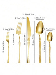 20pcs/30pcs Stainless Steel Cutlery Set, Knife Fork Spoon Suitable For Kitchen, Restaurant, Wedding, Party, Holiday Gift