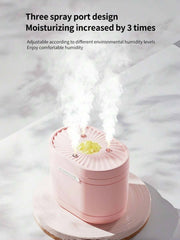 1200ml Large Capacity Humidifier, Home Aroma Diffuser, Strong Mist Aromatherapy Diffuser With LED Mood Light, Humidifies Air, Removes Indoor Odor, Nano Mist, Triple Nozzle Design, USB Powered, Suitable For Room, Office, Travel And Car, Ideal Gift For Vale