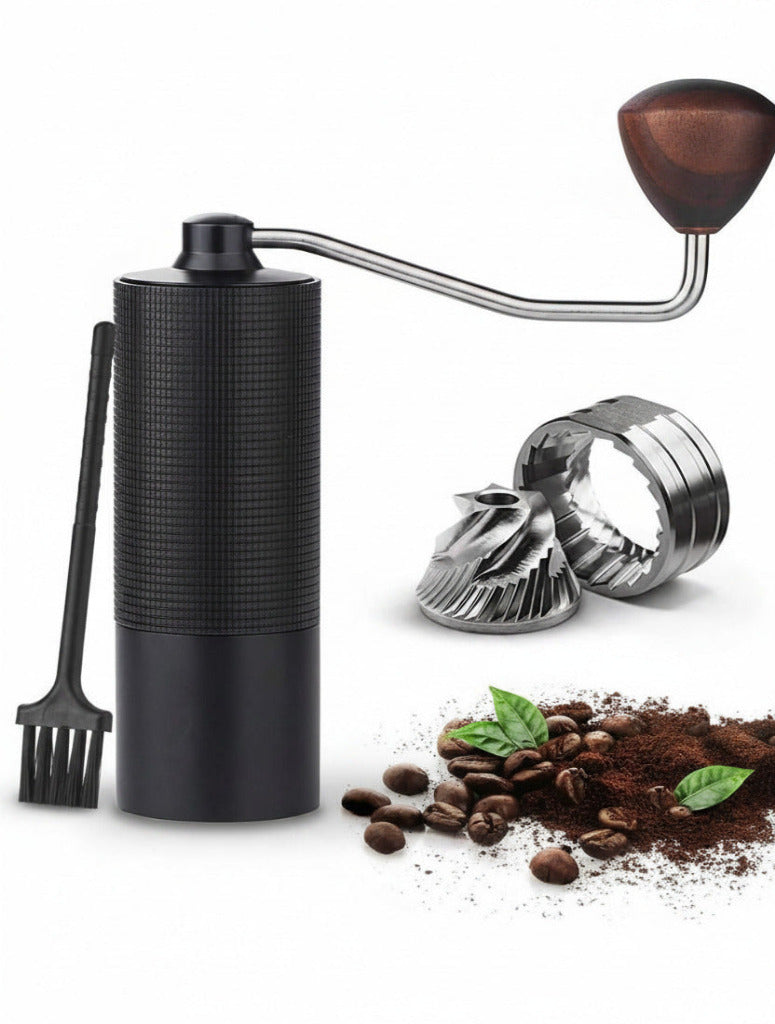 1pc Manual Coffee Grinder, 20g Capacity, CNC Stainless Steel Conical Burr, 12 Adjustable Grind Settings, Walnut Wood Handle, Suitable For French Press, Drip Coffee, Espresso, Great For Travel/Camping/Home Use, Back To School Essential