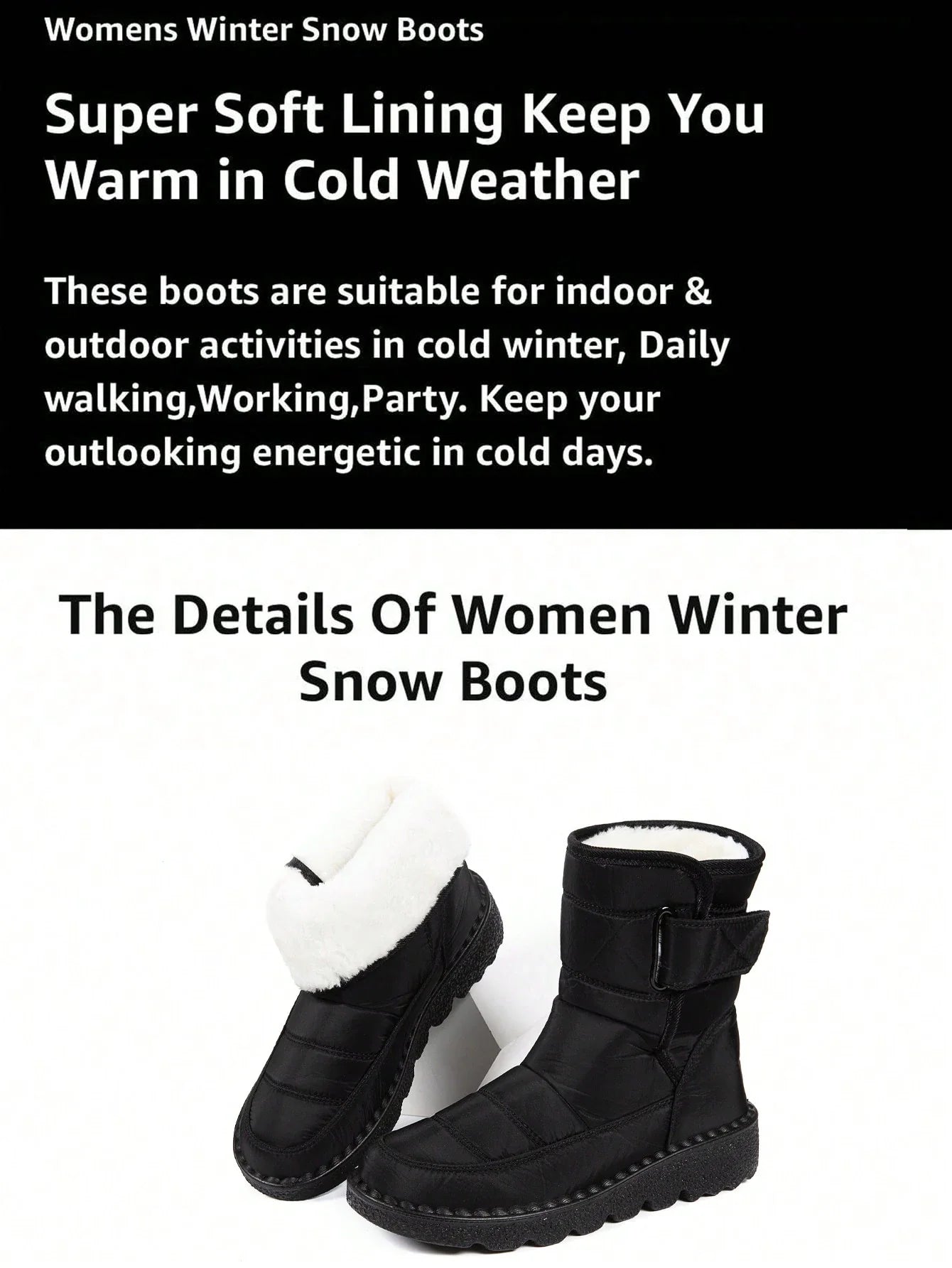 Women's Warm Mid-Calf Snow Boots – Anti-Slip Winter Outdoor Boots