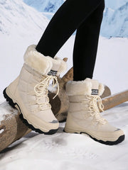 Women's Warm Snow Boots – Anti-Slip Mid-Calf Winter Hiking Boots