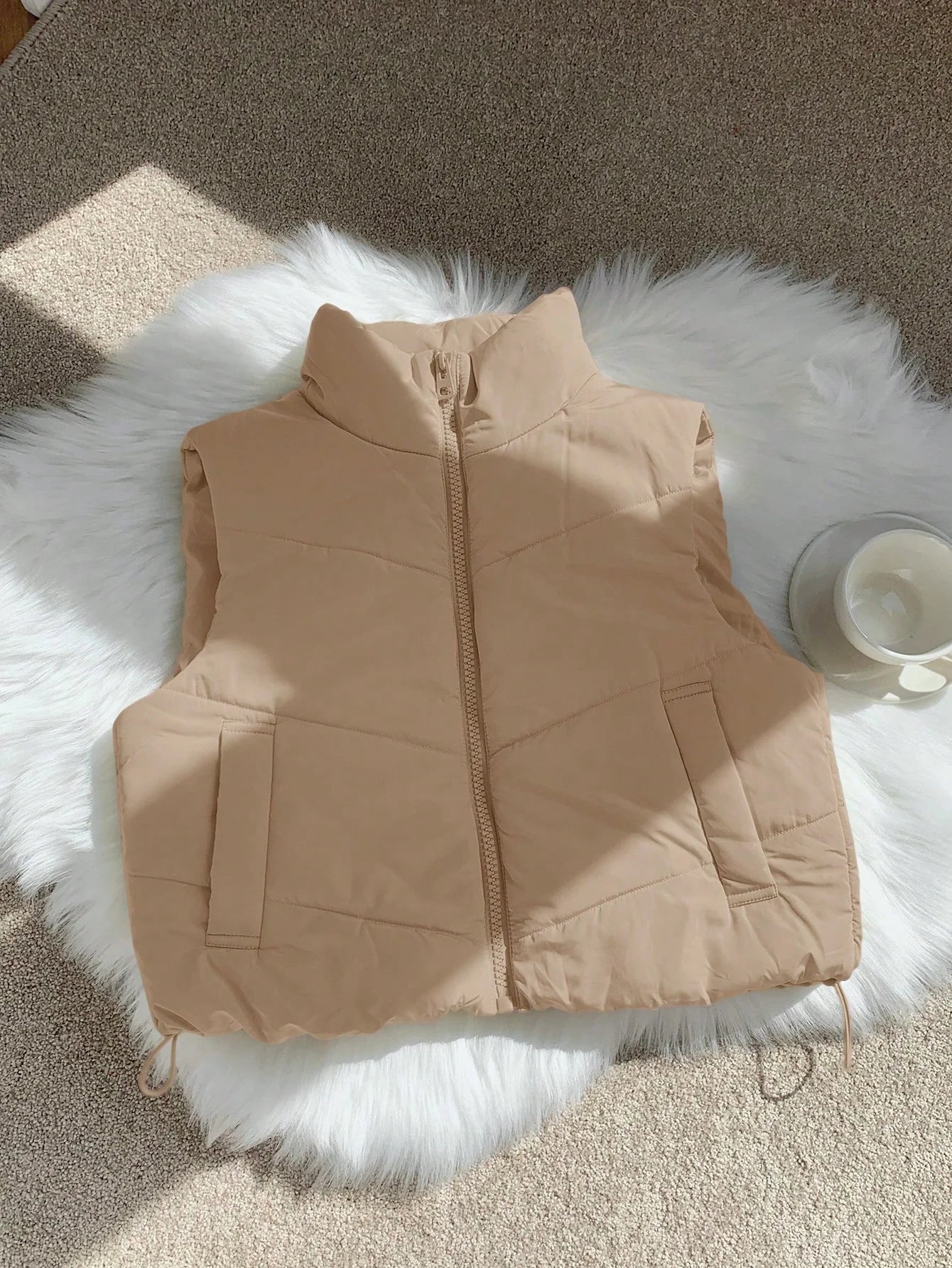 Women's Reversible Puffer Vest – Casual Zip-Up Sleeveless Winter Jacket