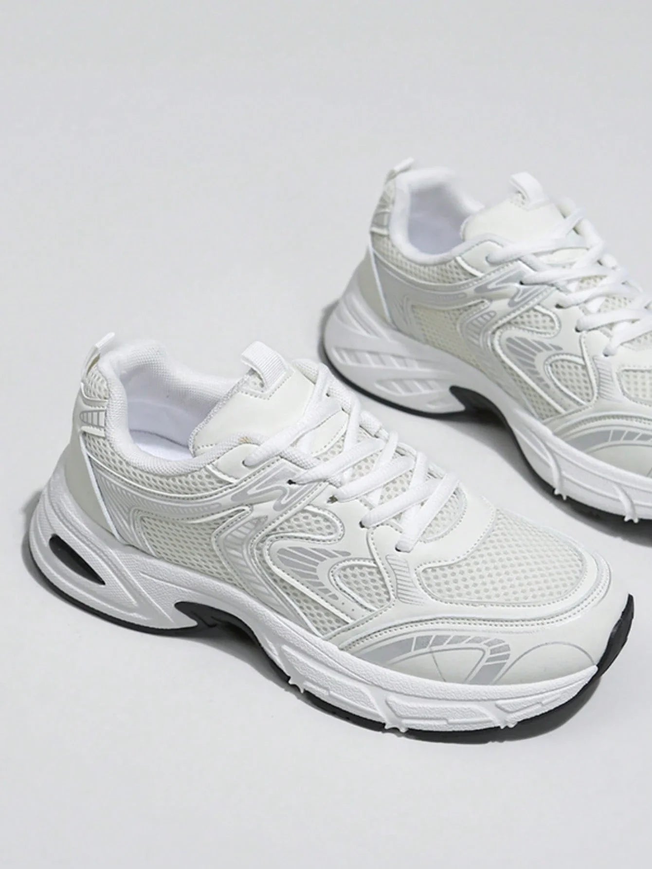 Women's Chunky Sneakers – Breathable Lace-Up Casual Walking Shoes