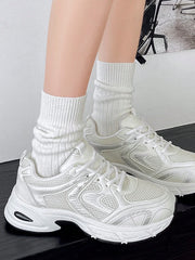 Women's Chunky Sneakers – Breathable Lace-Up Casual Walking Shoes