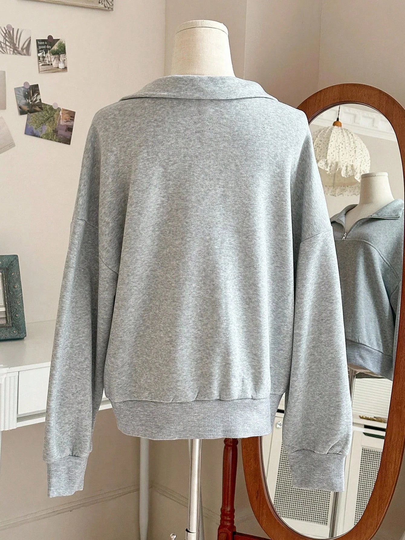 Women's Oversized Half-Zip Hoodie Pullover – Casual Loose Fit Fall Sweatshirt