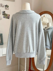 Women's Oversized Half-Zip Hoodie Pullover – Casual Loose Fit Fall Sweatshirt