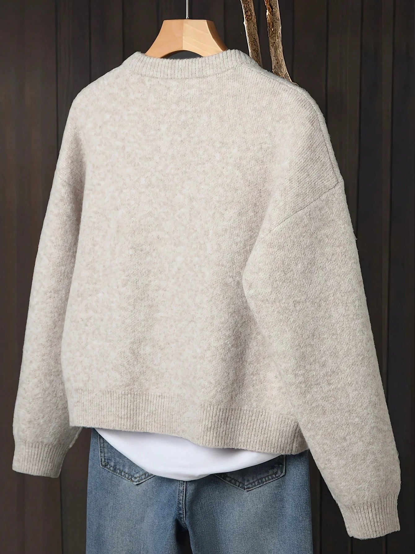 Women's Soft Knit Button Cardigan – Loose Fit Long Sleeve Sweater Jacket