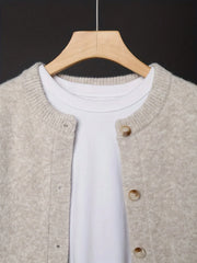 Women's Soft Knit Button Cardigan – Loose Fit Long Sleeve Sweater Jacket