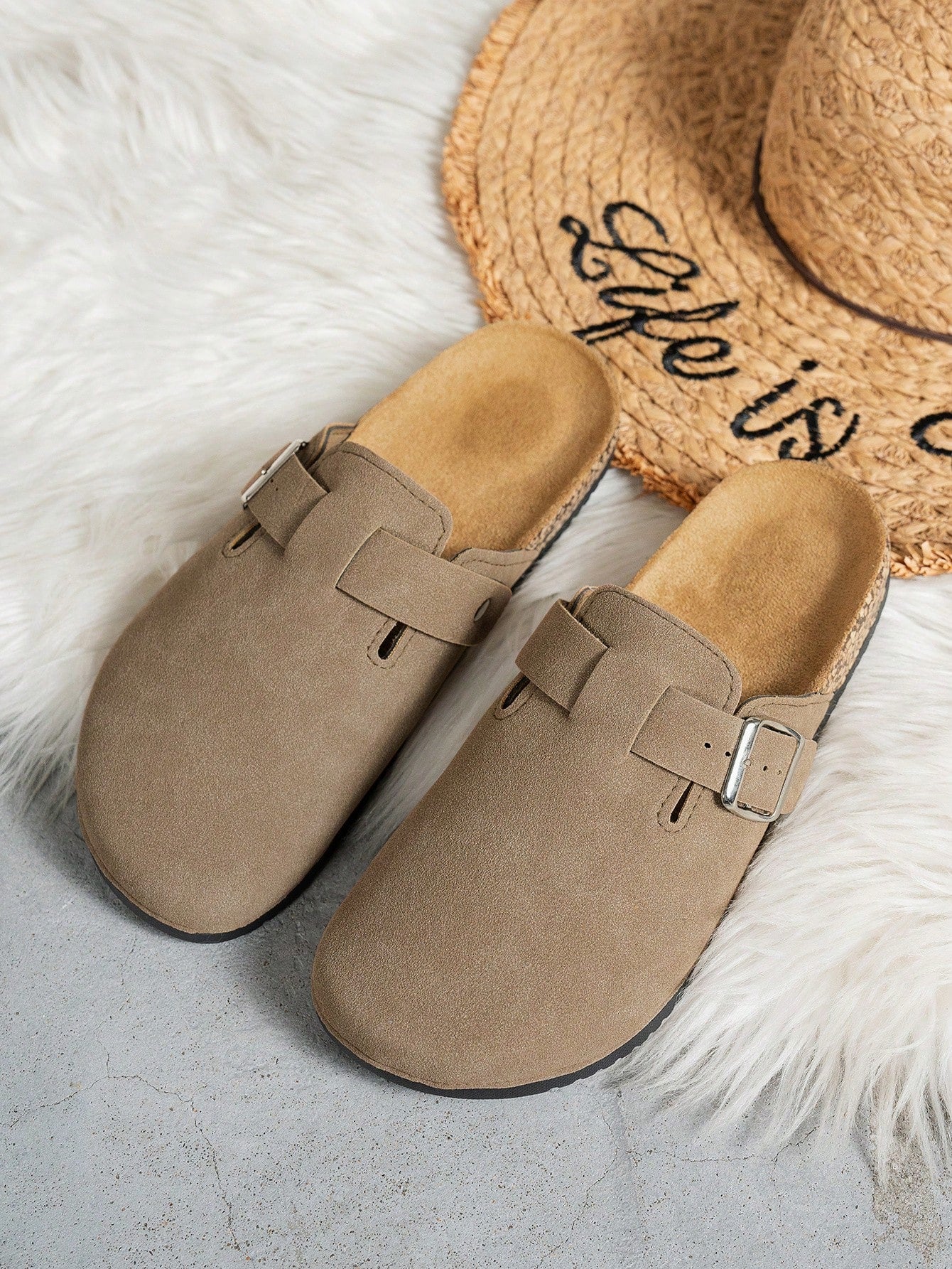 Women's Suede Mule Slippers – Cozy Slip-On Clogs with Optional Fleece Lining