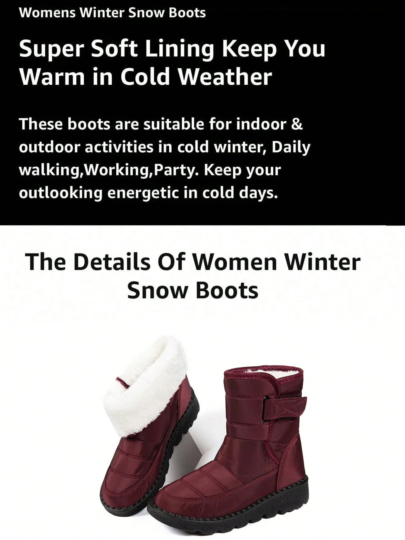 Women's Warm Mid-Calf Snow Boots – Anti-Slip Winter Outdoor Boots