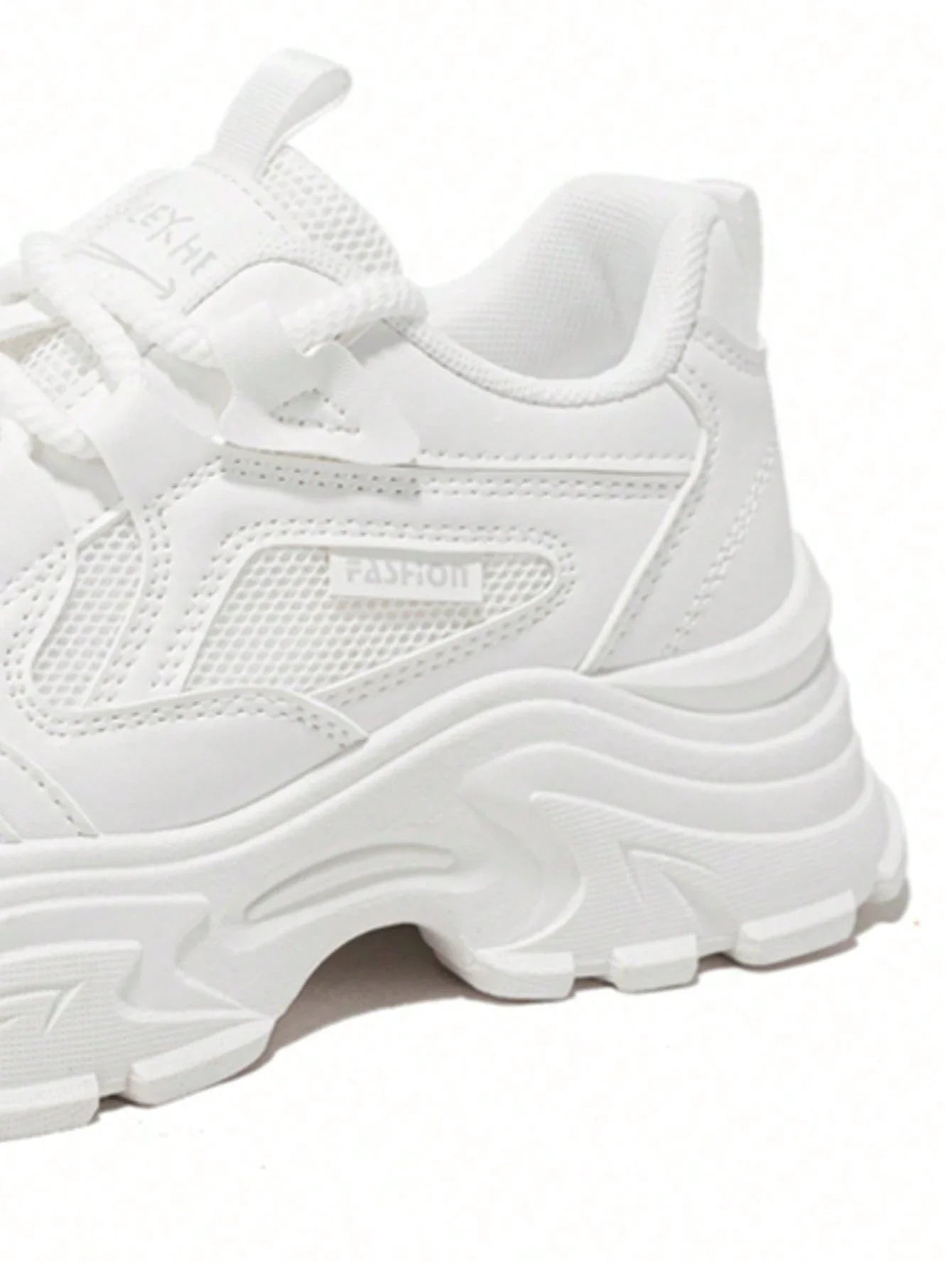 Women's Hidden Wedge Sneakers – Chunky Platform Lace-Up Casual Shoes