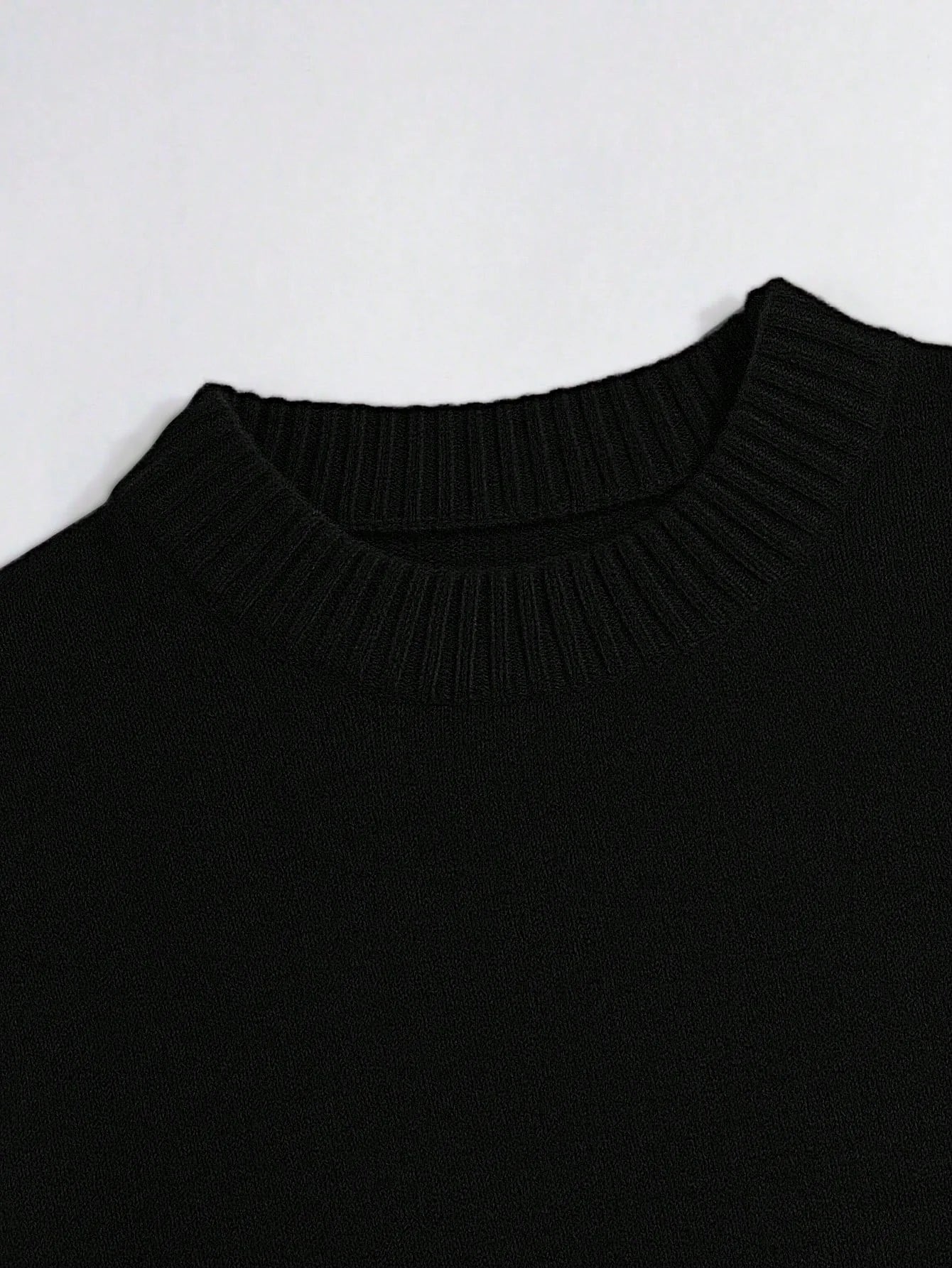 Women's Loose Knit Sweater – Casual Drop Shoulder Stand Collar Pullover