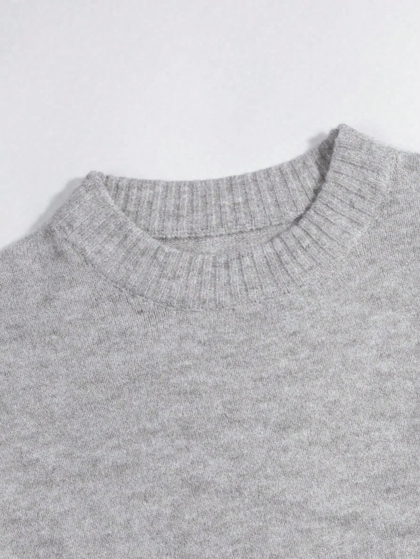 Women's Loose Knit Sweater – Casual Drop Shoulder Stand Collar Pullover