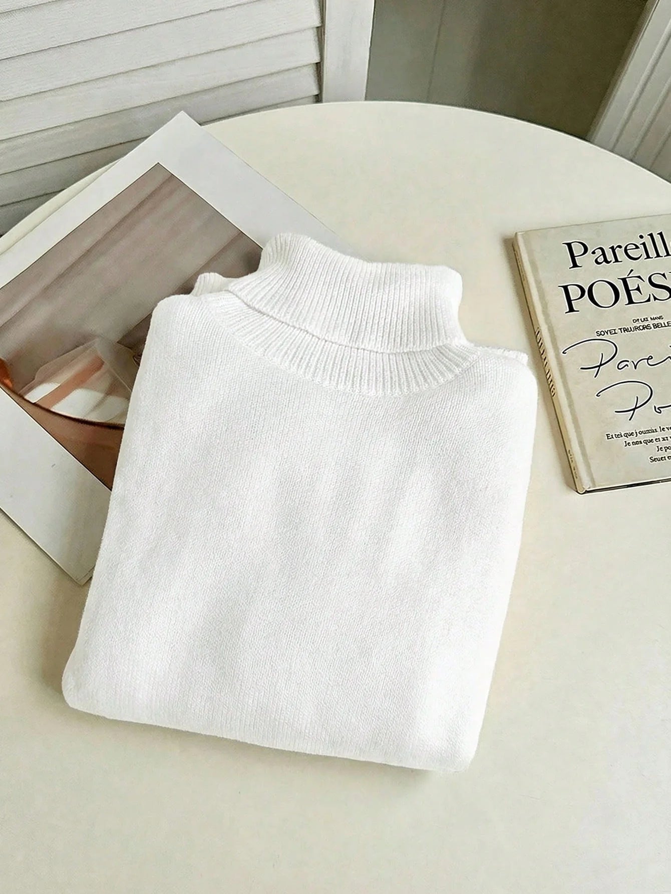 Women's Thermal High Neck Knit Sweater – Slim Fit Seamless Pullover
