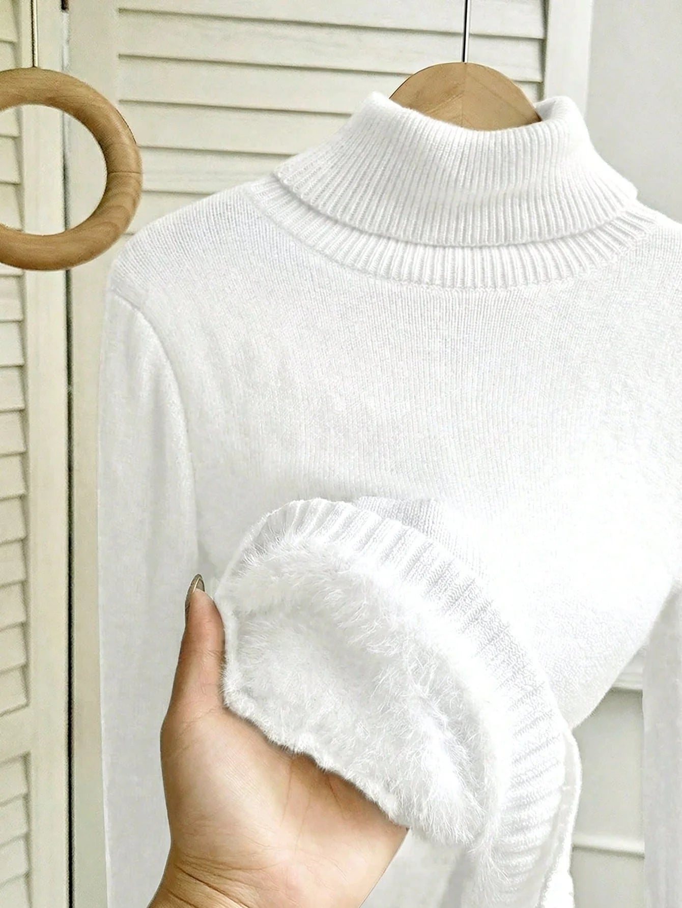 Women's Thermal High Neck Knit Sweater – Slim Fit Seamless Pullover