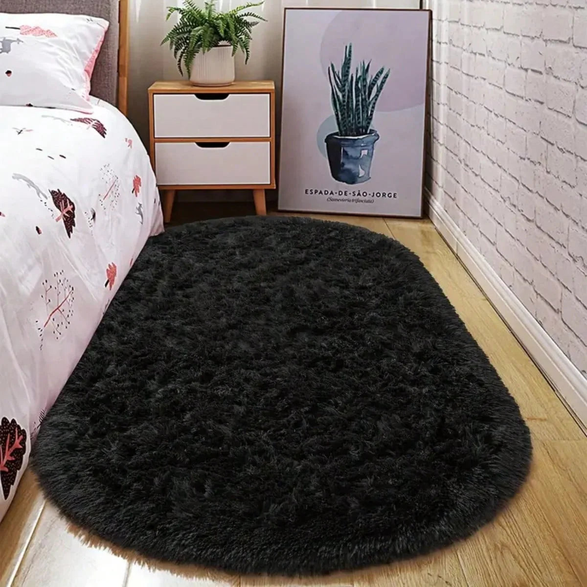 Tie-Dye Oval Plush Area Rug – Soft Thickened Carpet for Bedroom & Living Room