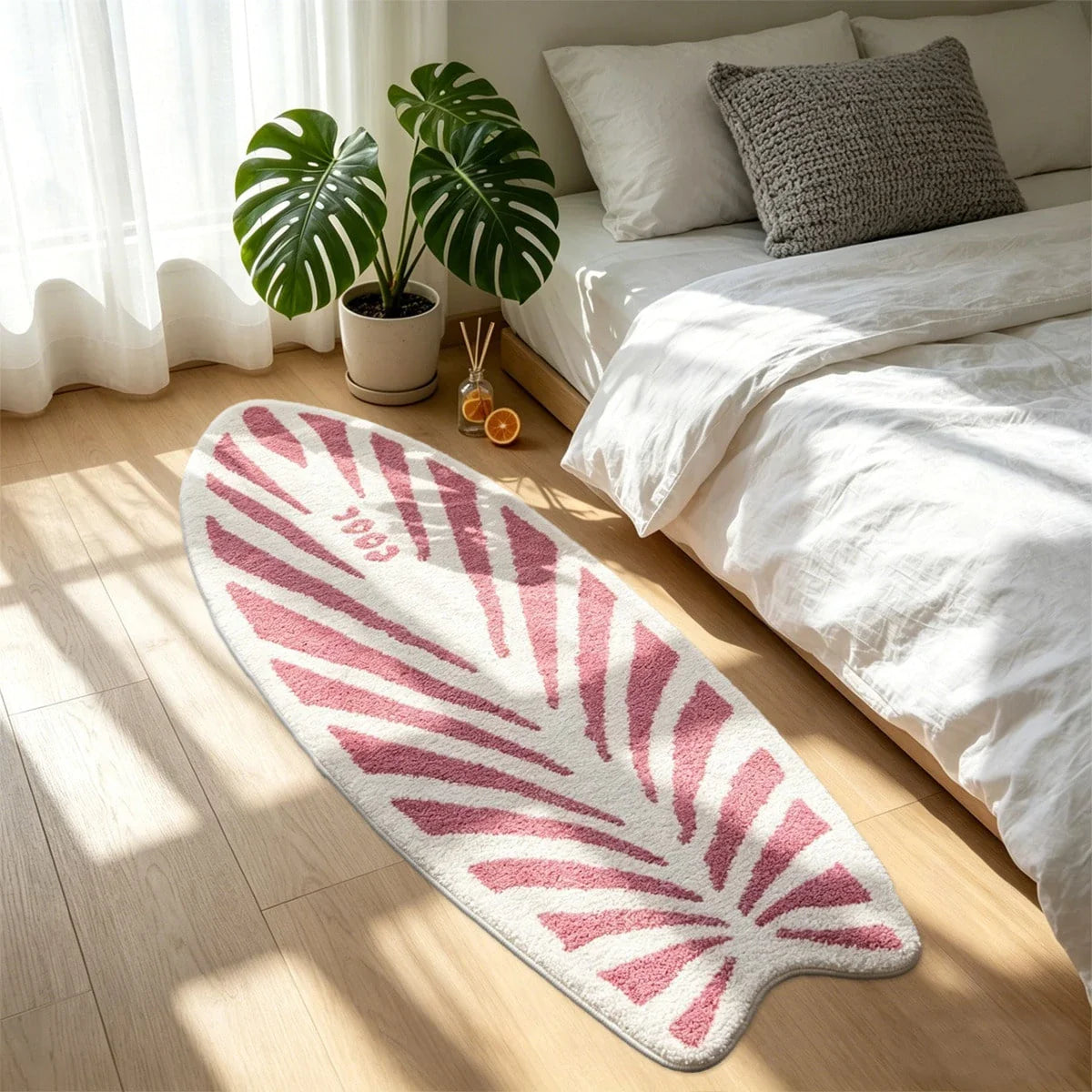 Surfboard Shaped Area Rug – Soft Non-Slip Decorative Carpet for Bedroom & Living Room