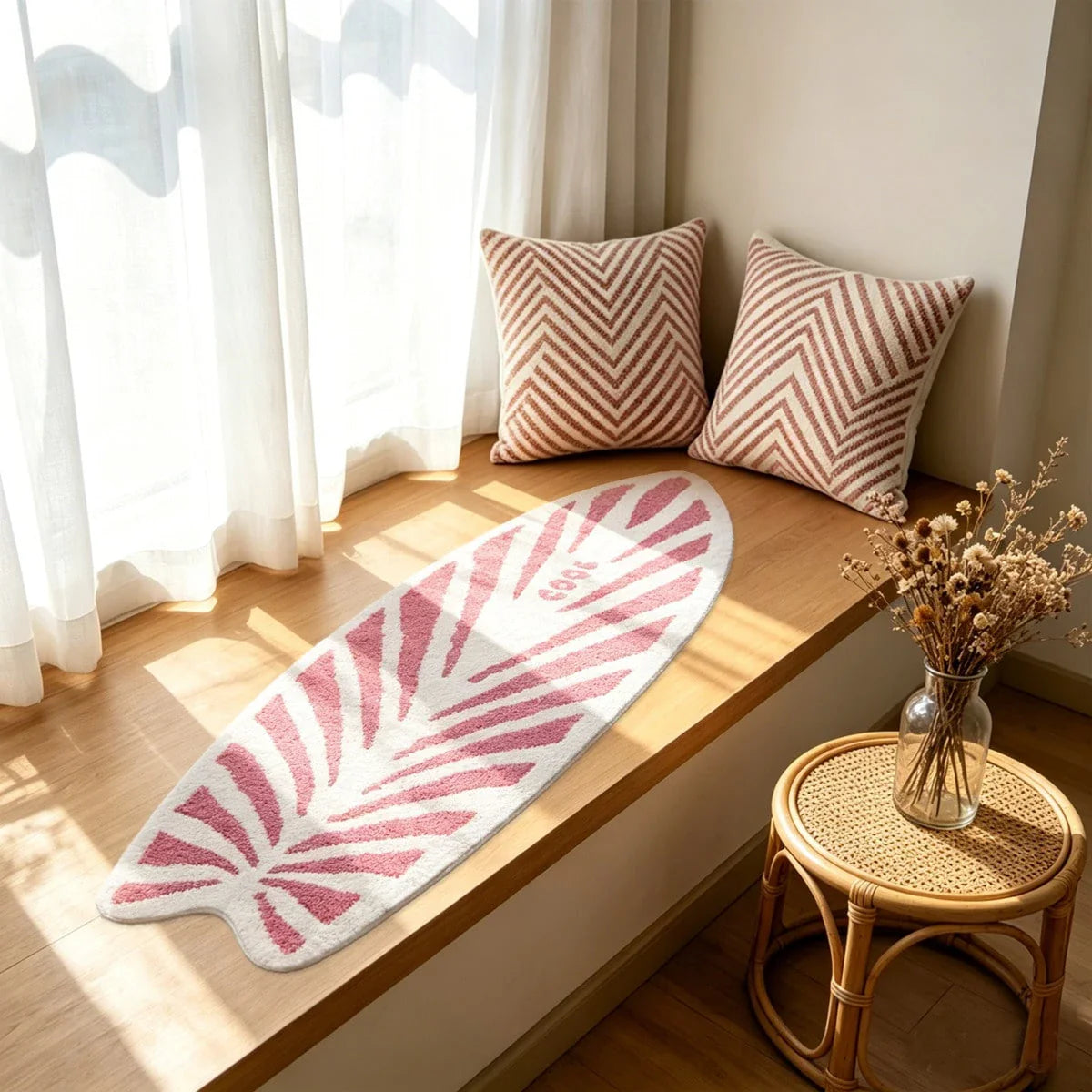 Surfboard Shaped Area Rug – Soft Non-Slip Decorative Carpet for Bedroom & Living Room