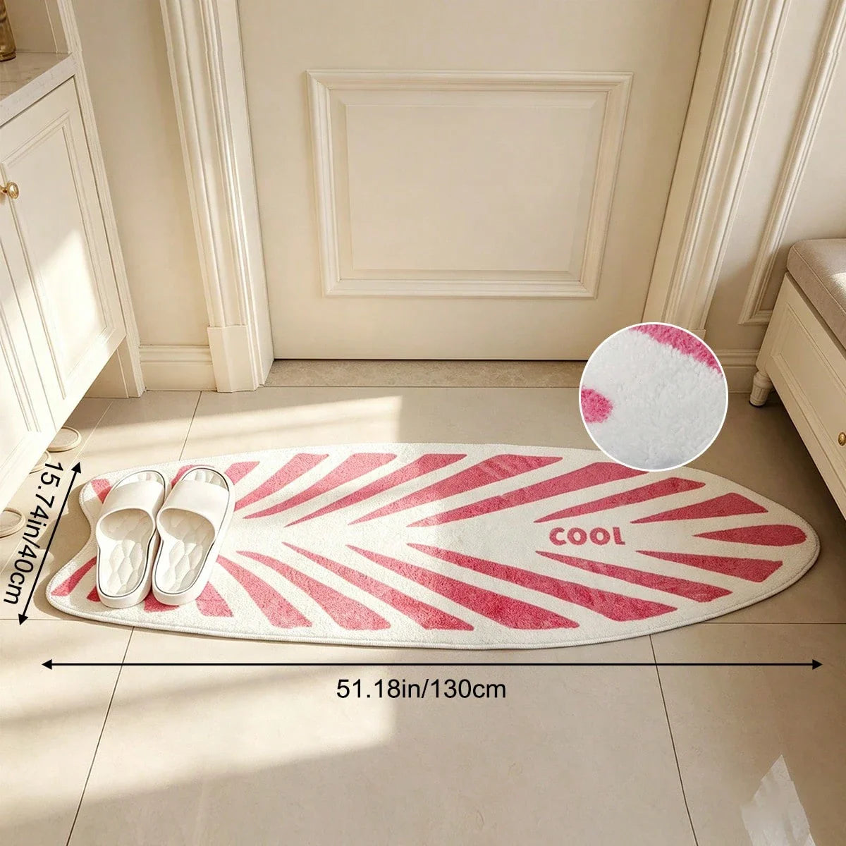 Surfboard Shaped Area Rug – Soft Non-Slip Decorative Carpet for Bedroom & Living Room
