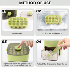 Reusable Non-Electric Ice Trays - Durable, Leak-Proof Silicone Ice Molds For Home Kitchen, Easy Fill & Release Design, Perfect For Cocktails, Beverages, And Everyday Use