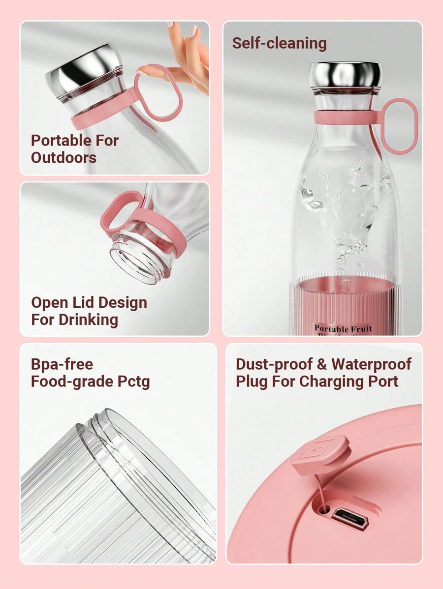 Electric Juicer,Portable Blender Juicer,Personal Size Blender Smoothies And Shakes,Mini Blender USB Rechargeable,Handheld Blender Sports,Strong Wall-Breaking & Waterproof For Travel And Home,350ML