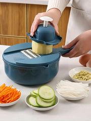 12 In 1 Multi-Functional Vegetable Chopper Carrots Potatoes Manually Cut Shred Slicer Radish Grater Kitchen Tools Vegetable Cutter For Hotel/Commercial Eid Al-Adha Mubarak