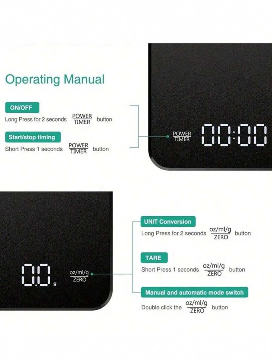 1 Pc Multifunctional Kitchen Electronic Scale Digital Coffee Scale, High Precision Kitchen Cooking Scale, Italian Handheld Coffee Scale