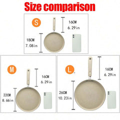 1pc Cream-White Pancake Aluminum Pan, Suitable For Breakfast, Gas And Induction Cooktop, Omelette & Crepe Maker