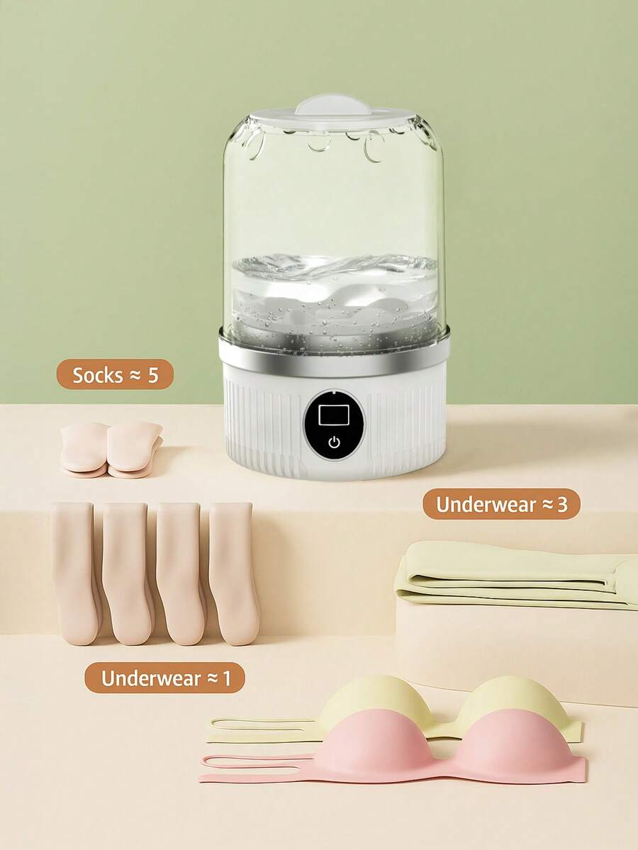 1/2pcs Portable Washing Machine,USB Rechargeable Compact Travel Portable Washer,2 Modes Mini Washer Deep Cleaning Of Underwear, Baby Clothes And Sock, Best For Apartment,Dormitories