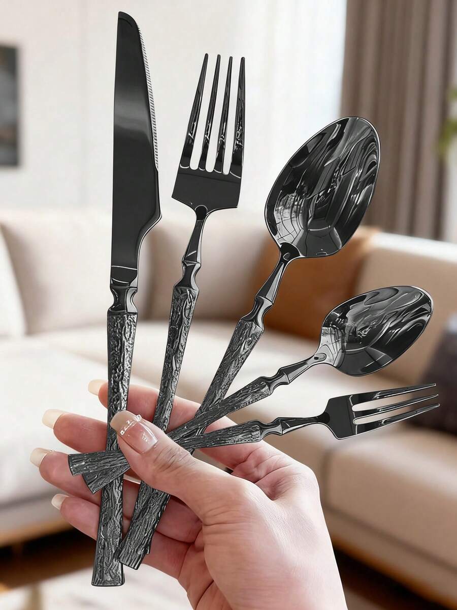 20pcs/30pcs Stainless Steel Cutlery Set, Knife Fork Spoon Suitable For Kitchen, Restaurant, Wedding, Party, Holiday Gift