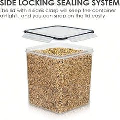 Large Food Storage Containers 5.2L / 6.5L, 1/2/3 Pieces Plastic Airtight Food Storage Canisters For Flour, Sugar, Baking Supplies, Kitchen Organization Bulk Food Canisters