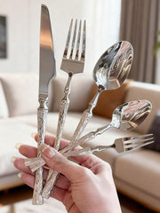20pcs/30pcs Stainless Steel Cutlery Set, Knife Fork Spoon Suitable For Kitchen, Restaurant, Wedding, Party, Holiday Gift