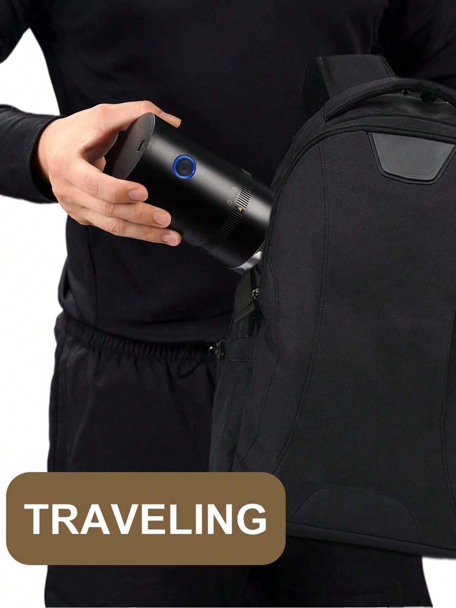 1pc Electric Coffee Grinder, Portable USB Rechargeable Coffee Grinder With Ceramic Burr, Espresso Coffee Bean Grinder, Suitable For Home, Office, Travel, Back To School Supplies