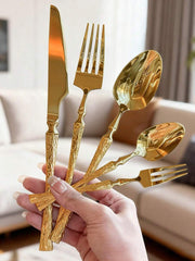 20pcs/30pcs Stainless Steel Cutlery Set, Knife Fork Spoon Suitable For Kitchen, Restaurant, Wedding, Party, Holiday Gift