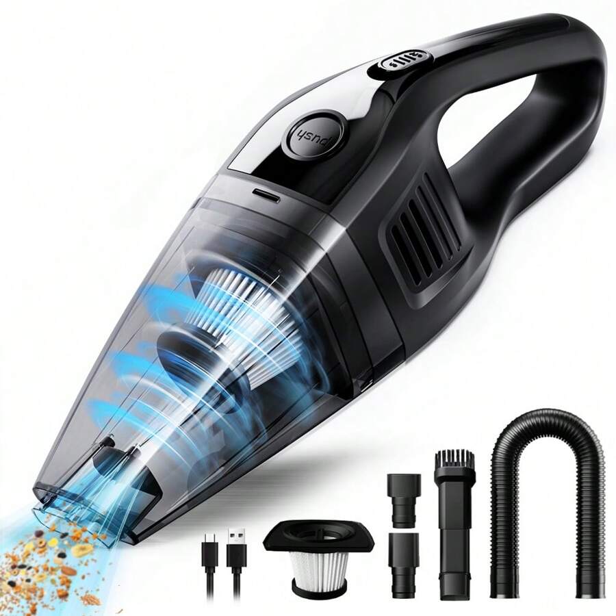 2000mAh Portable Handheld Vacuum Cleaner, Strong Suction USB Rechargeable Mini Vacuum Cleaner With Multiple Accessories, Suitable For Car, Home, Office And Crevices