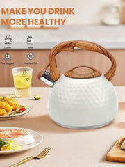 1pc Tea Kettle, Stainless Steel Whistling Kettle, 3L Tea Pot Water Kettle Compatible With Gas Stove, For Boiling Water, Coffee And Tea