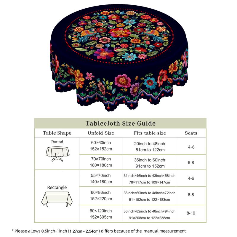 🔥Hot Sale🔥Mexican Floral Tablecloth With Scalloped Edge (50% OFF)