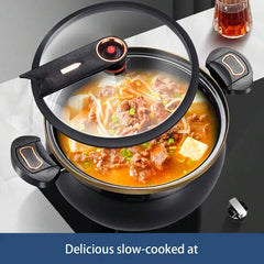 1pc Multi-Functional Soup Pot, Drum-Shaped Large Capacity Cooking Pot, Large Capacity Non-Stick Pot, Suitable For Cooking And Stewing, Applicable To Induction Cooker And Gas Stove, Multi-Functional Large Capacity Braising Pot For Home Use