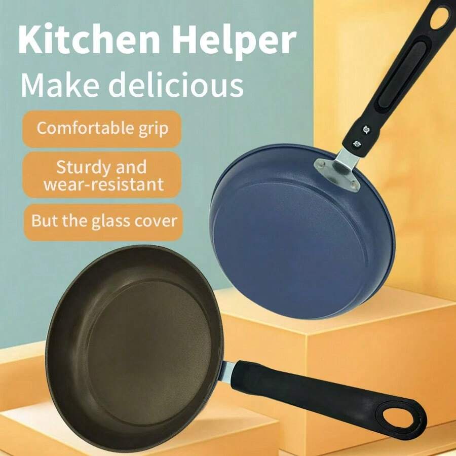 24cm Red/Green/Uncovered/Covered/Crystal Inlaid Non-Stick Frying Pan, Thick Bottom, Low Smoke, Suitable For Gas & Electric Stove Seafood Boil