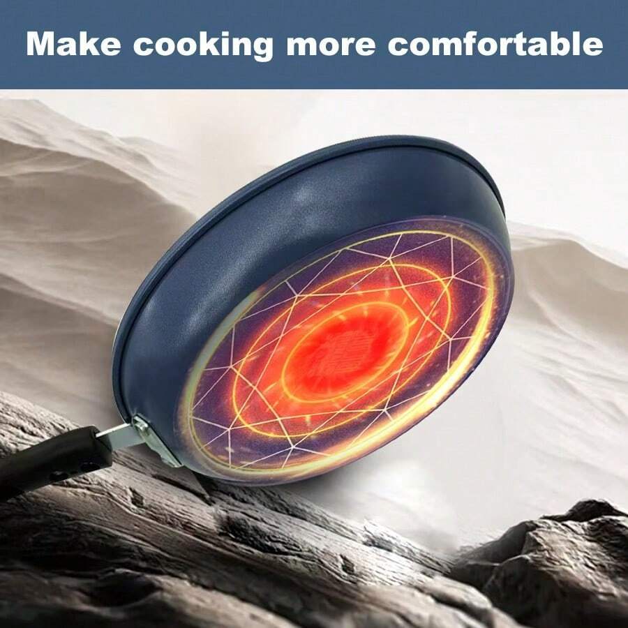 24cm Red/Green/Uncovered/Covered/Crystal Inlaid Non-Stick Frying Pan, Thick Bottom, Low Smoke, Suitable For Gas & Electric Stove Seafood Boil